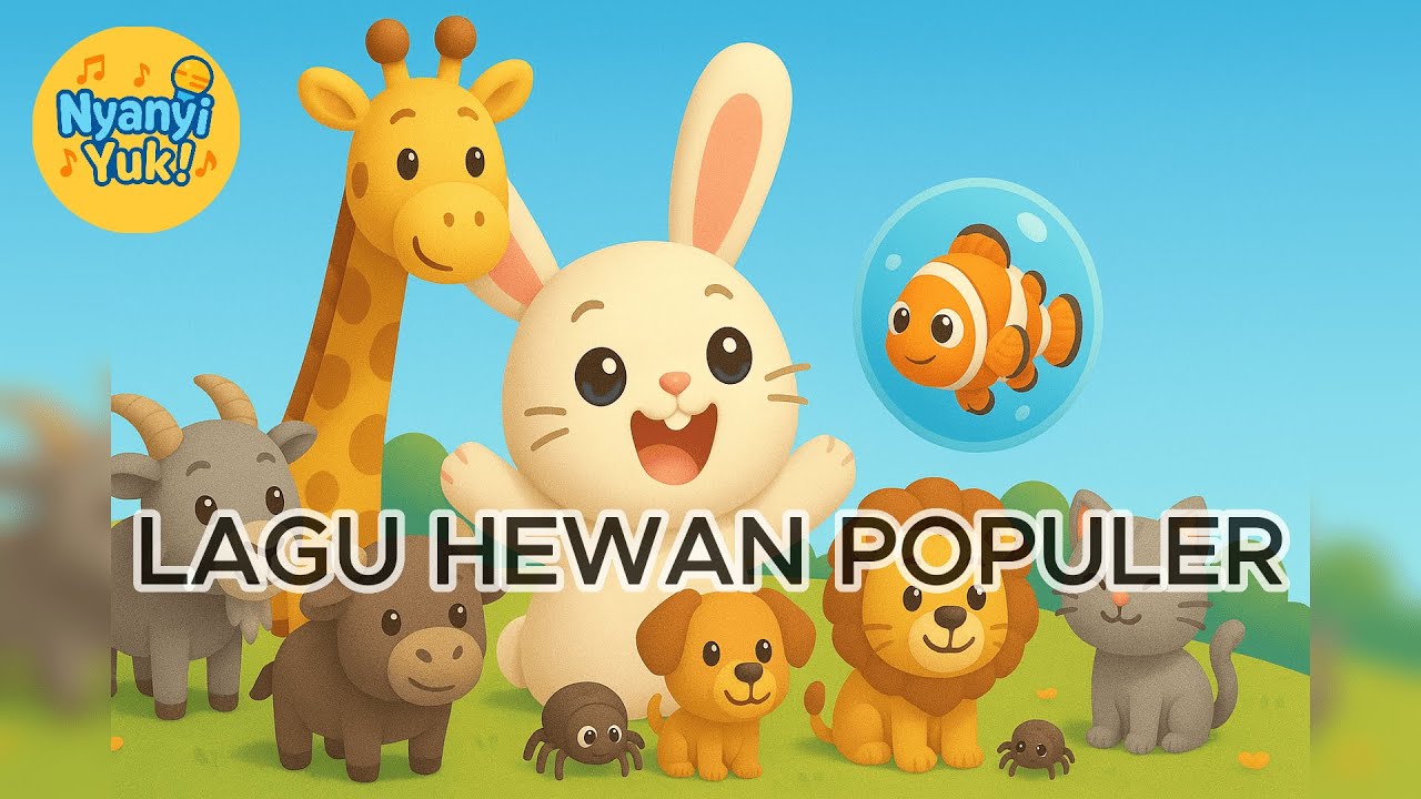 Lagu Anak Hewan Lucu Populer | Kompilasi Lagu Jerapah, Kucing, Ikan & Lainnya | Nyanyi Yuk!