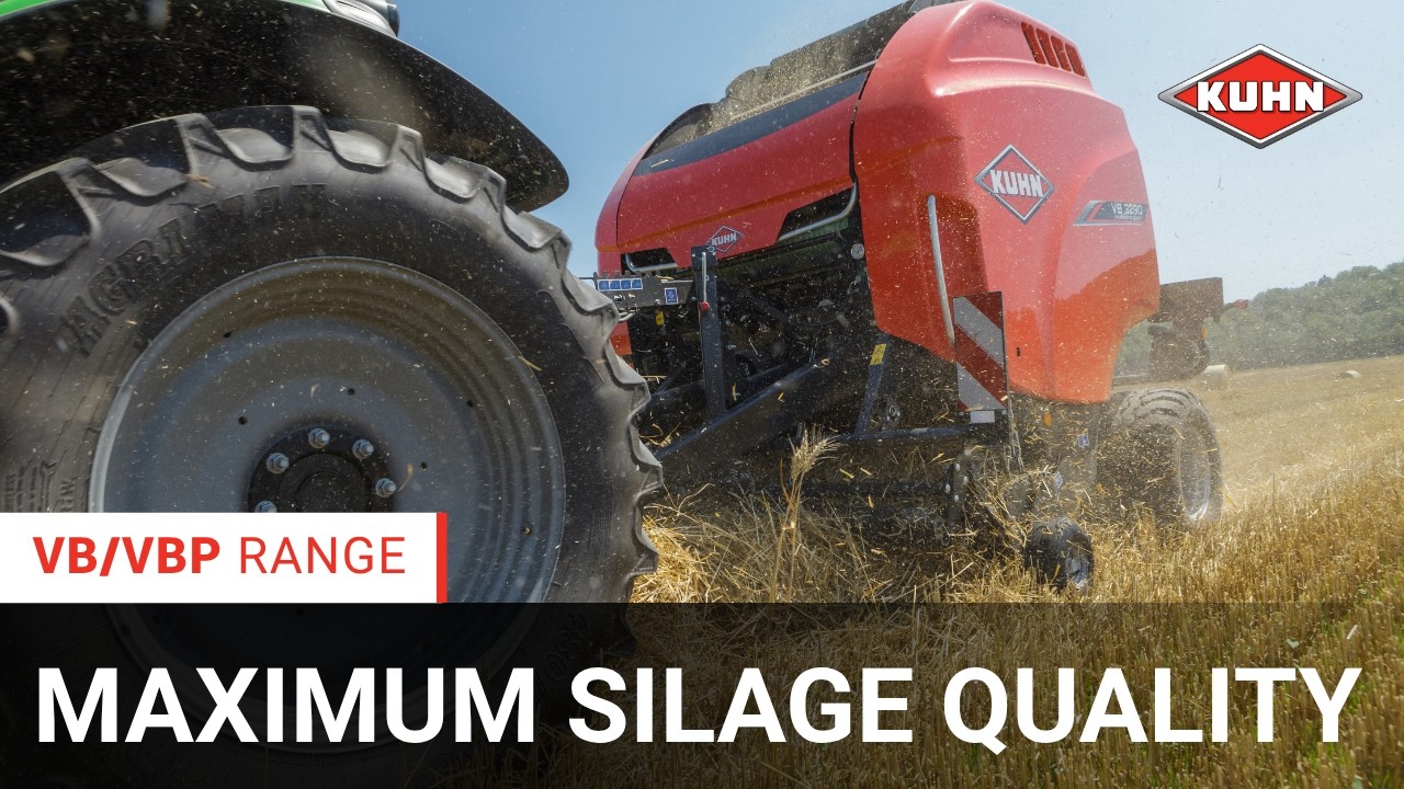 KUHN VB/VBP - Round Baler-Wrapper Combinations (In action)