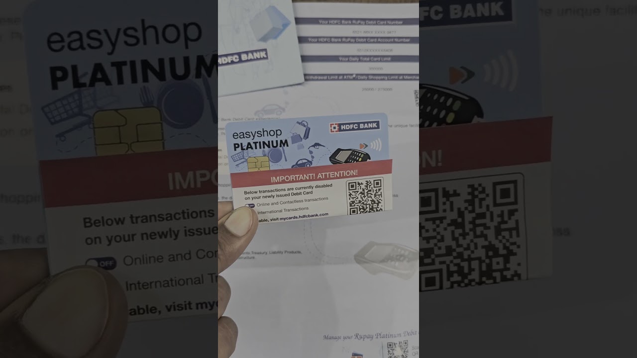 HDFC Easyshop Rupay Platinum Debit Card Unboxing 