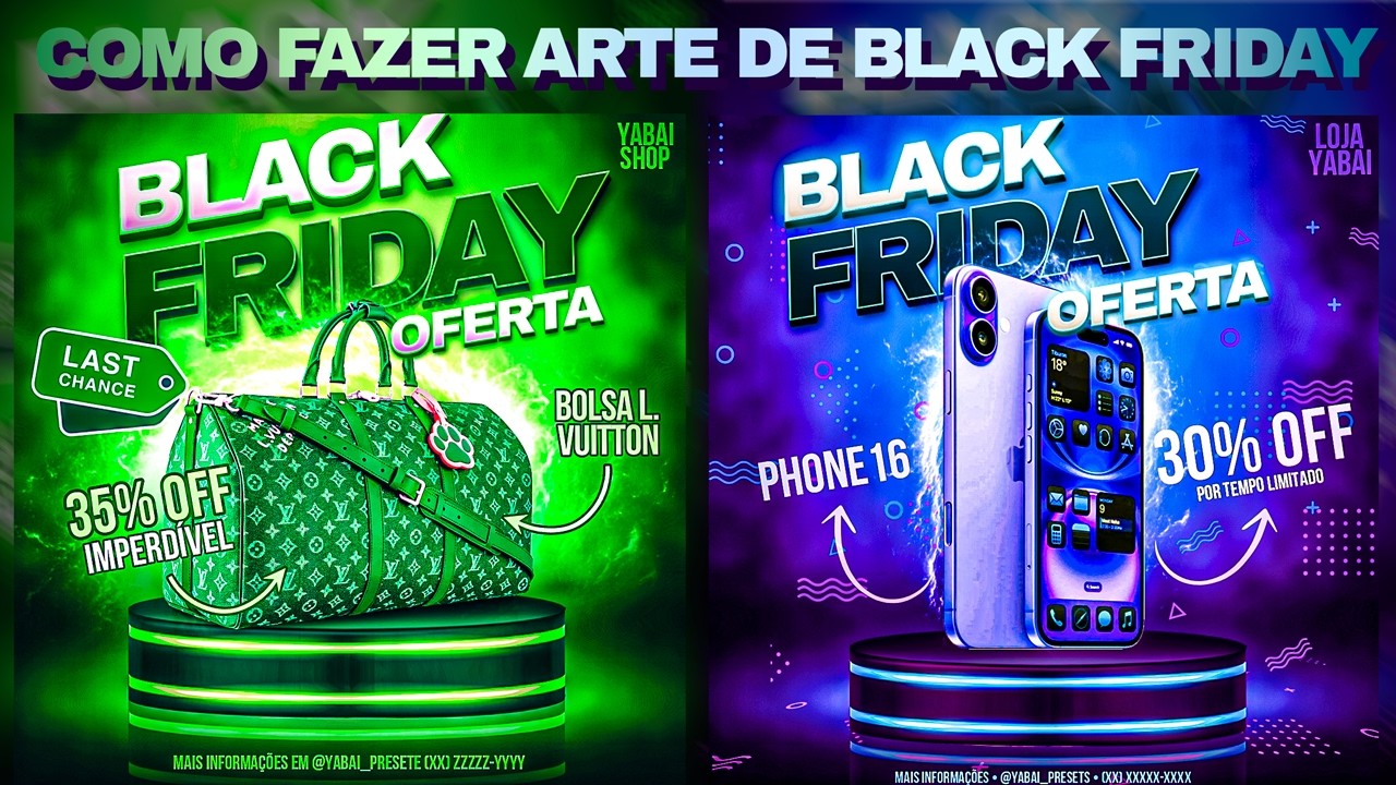 🔥 Arte de Black Friday para divulgar promoção de produtos - Como Fazer no PicsArt - Tutorial Flyer