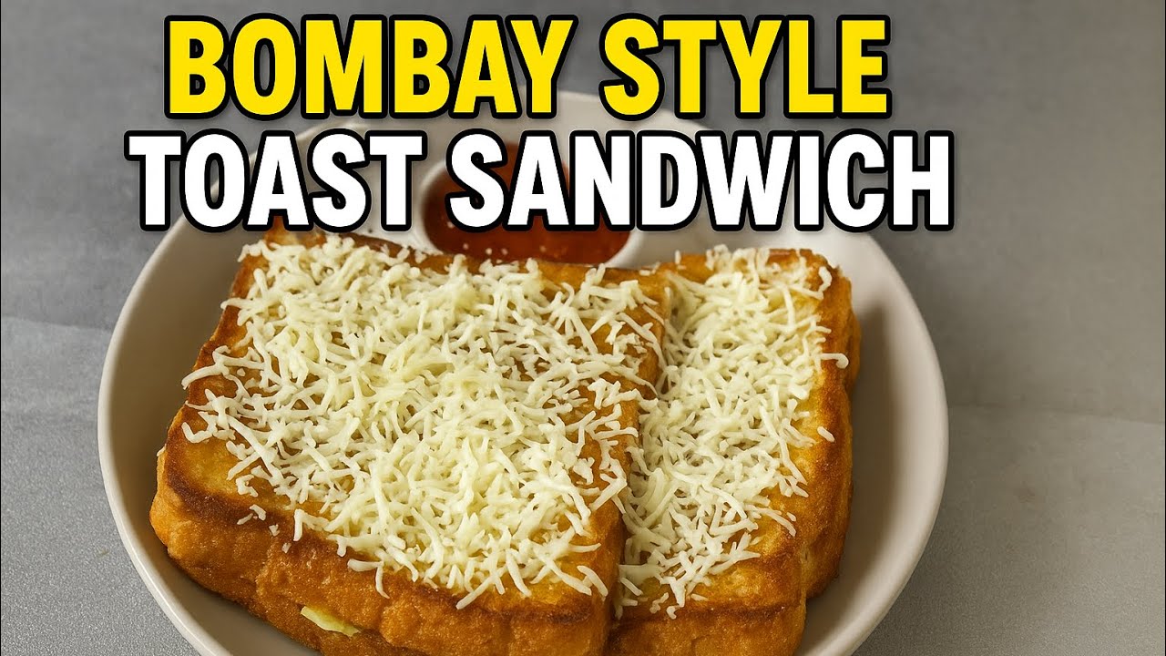 🧈 Crispy Bombay Toast Sandwich | Loaded with Veggies & Cheese