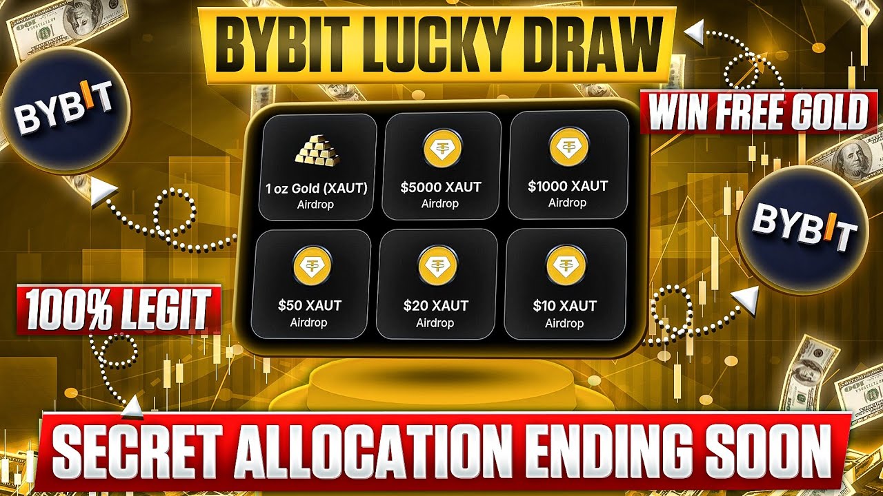 BYBIT FREE GOLD AIRDROP - 3 WAYS to Sure Win - GOLDEN Lucky Draw Ending Soon