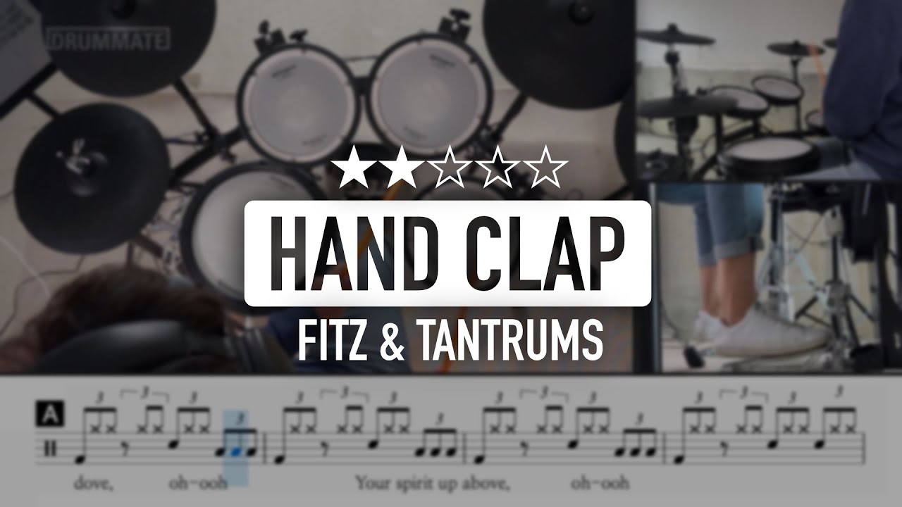 [Lv.04] Hand Clap - Fitz & The Tantrums (★★☆☆☆) Popular Drum Cover, tutorial with sheet music