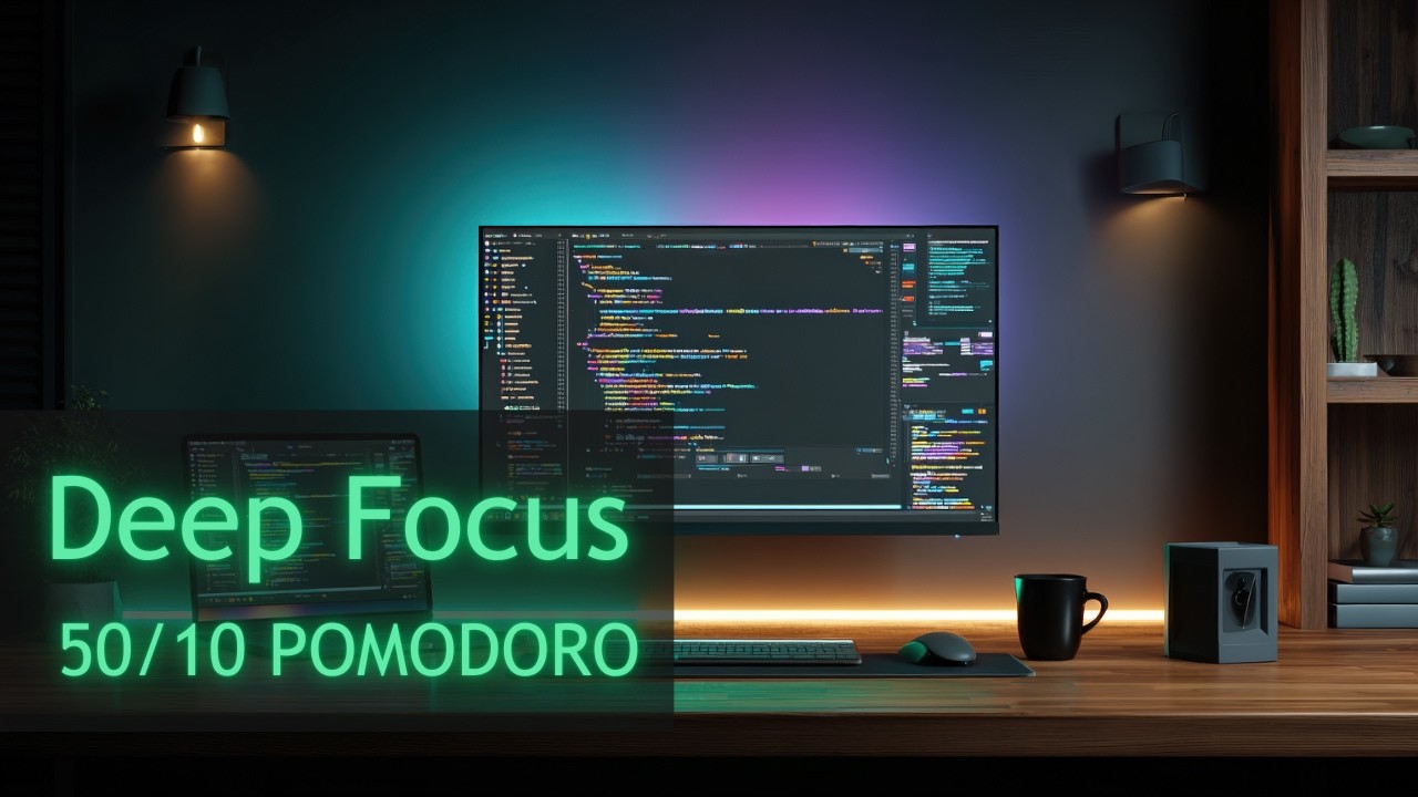Hyper Focus 50/10 Pomodoro Timer | 3 Hours Coding & Deep Work Music