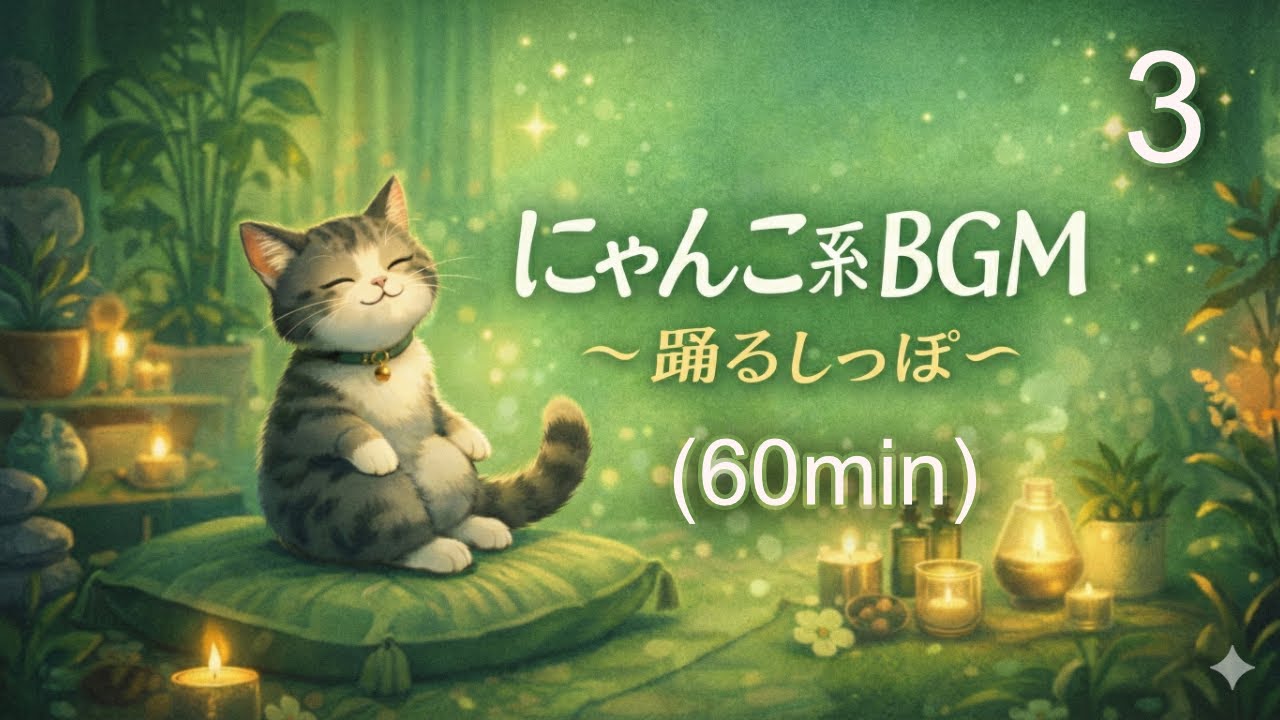 【睡眠用BGM】踊るしっぽ・楽しい音楽｜にゃんこ系BGM Vol.3 (Official Audio) 60分