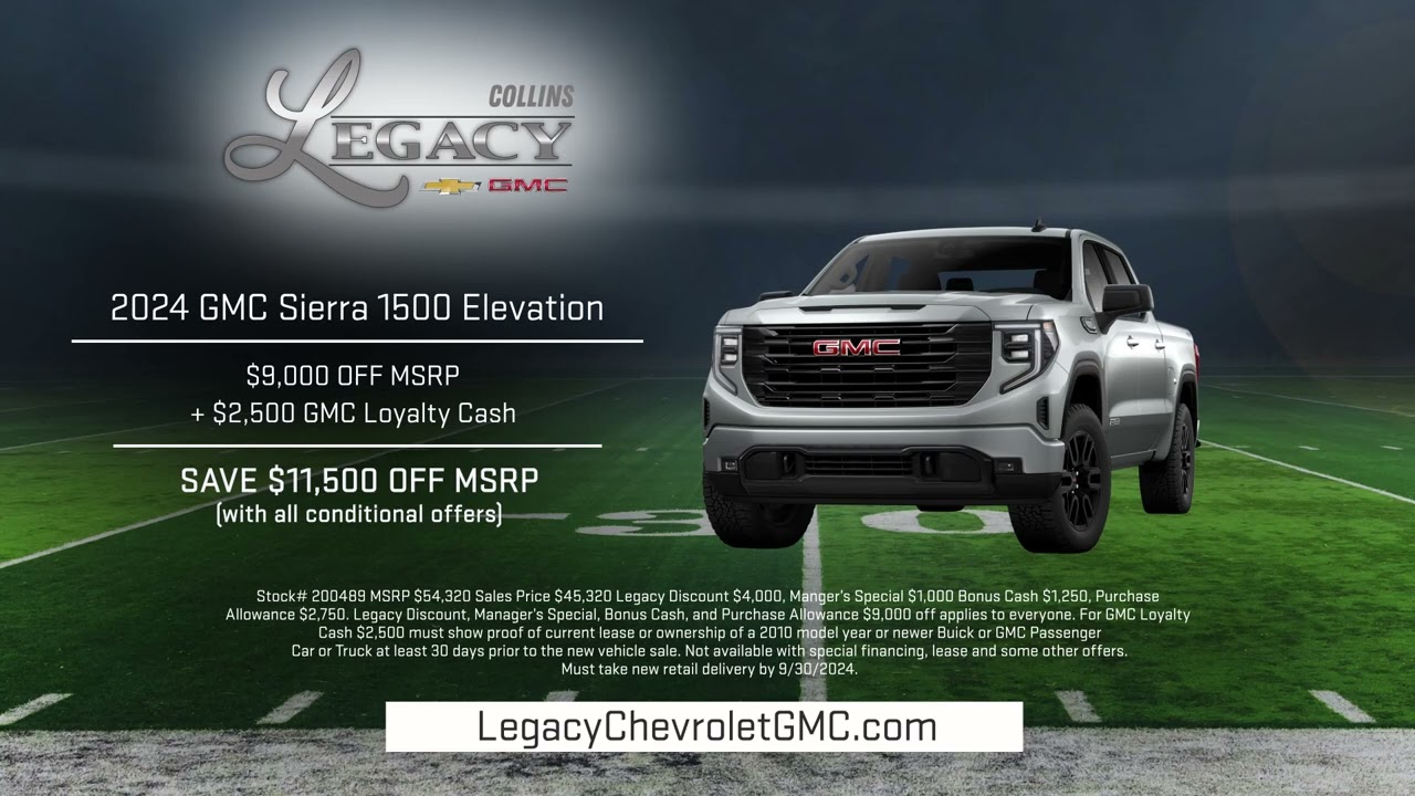 2024 GMC Sierra 1500 Elevation - Save $11,500 at Legacy Chevrolet GMC Collins