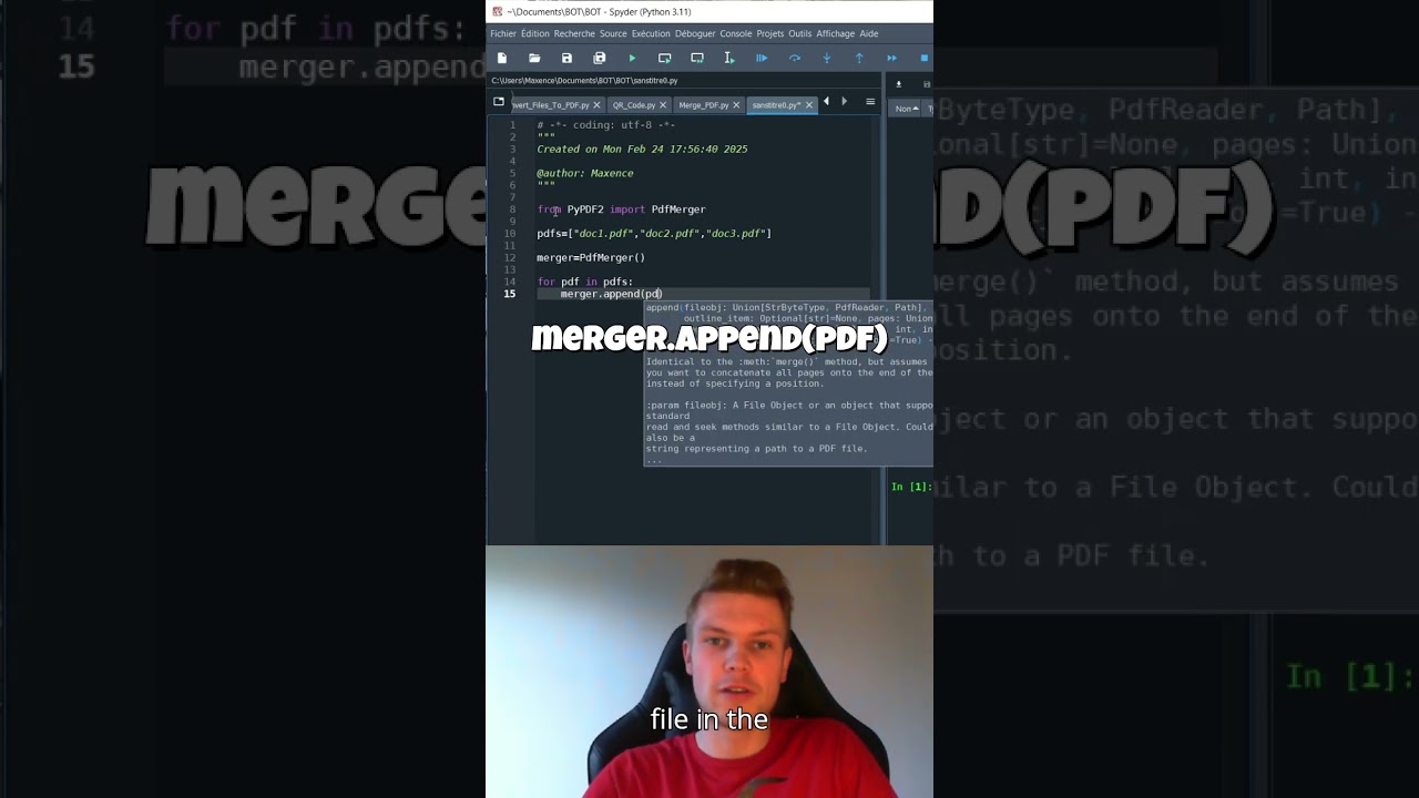 Merging PDFs easily with Python (without sending your files online!) #learnpython