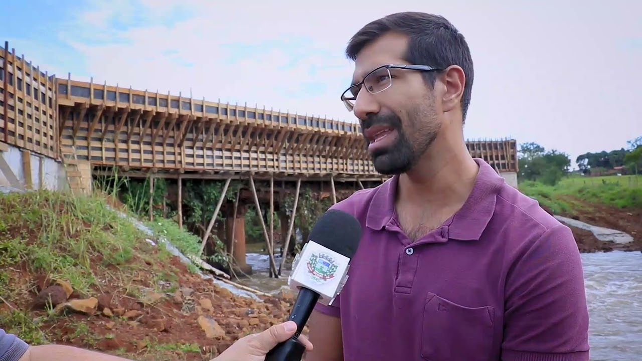Obra da ponte do c&oacute;rrego Cabeleira, no distrito de Riverl&acirc;ndia, avan&ccedil;a para a fase de conclus&atilde;o