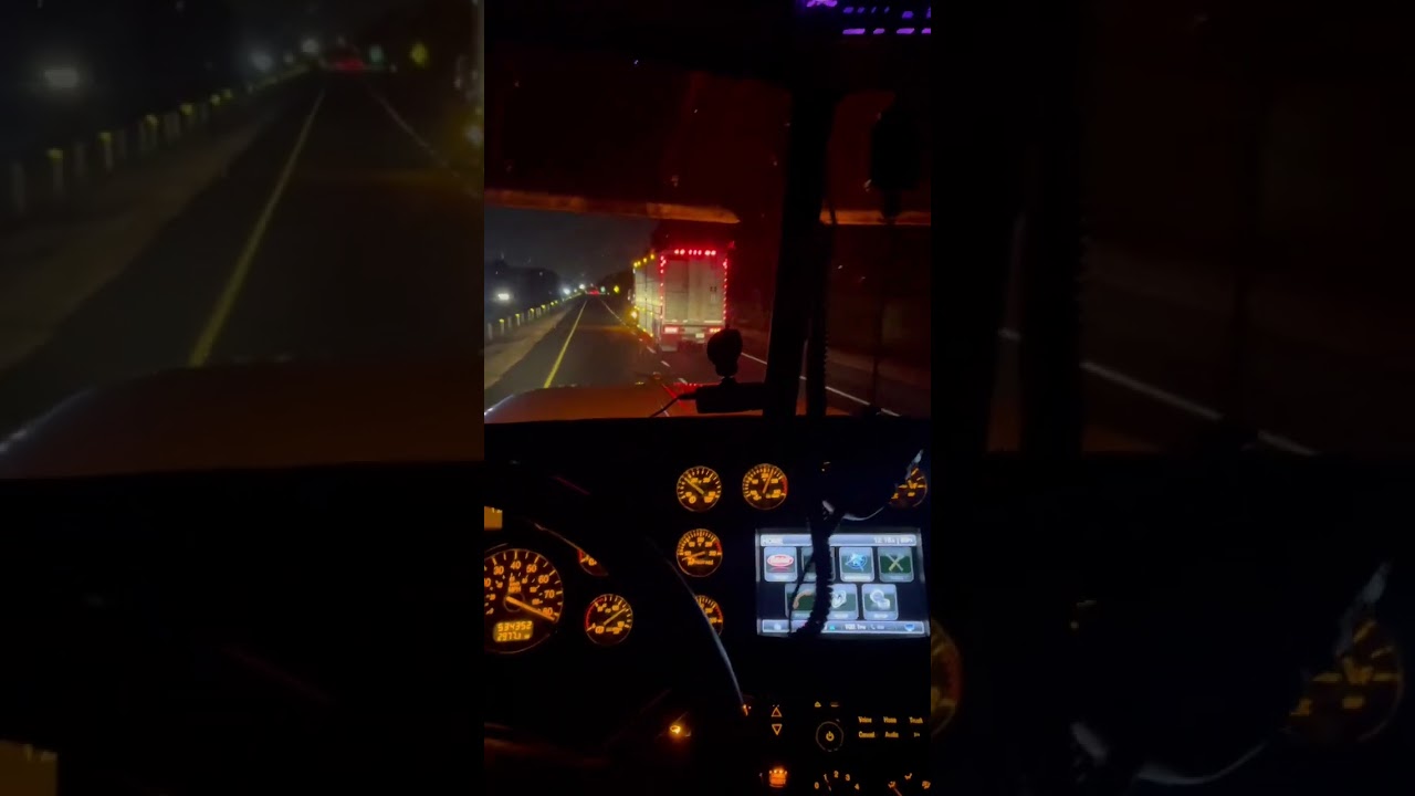 100MPH Blowing pass a cow truck #peterbilt #trucking