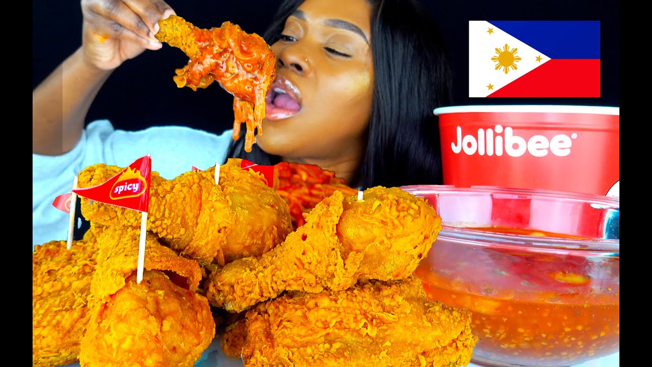 JOLLIBEE MUKBANG | ОСТРАЯ ЖАРЕНАЯ КУРИЦА MUKBANG ASMR EATING | ФИЛИПИНСКАЯ КУХНЯ | КУШАЙТЕ ОСТРОЕ...