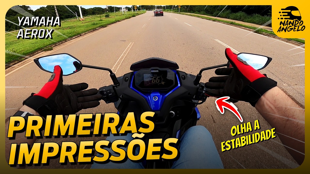 PRIMEIRAS IMPRESSÕES COM O NOVO YAMAHA AEROX 🔥💙 #nandoangelo #motovlog