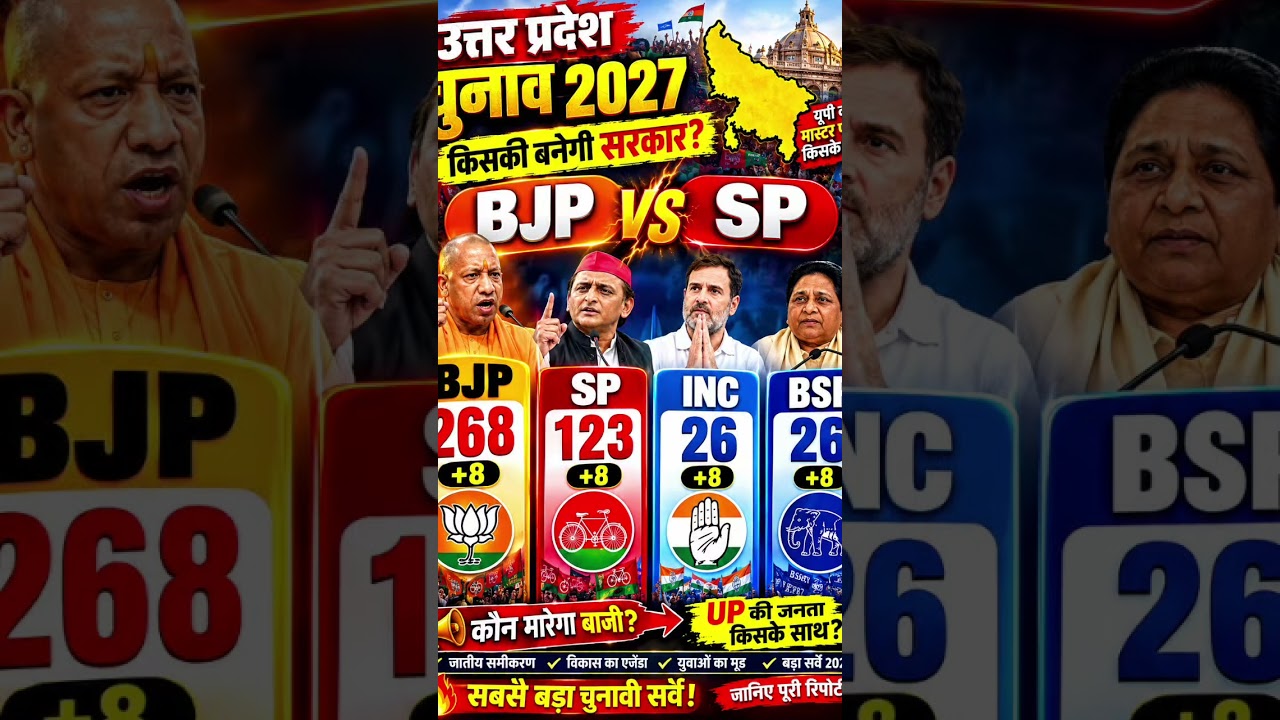 UP Assembly Election 2027: 403-Seat Mega Battle 😱 BJP 300+ or PDA 200+? Latest Opinion Poll#shorts