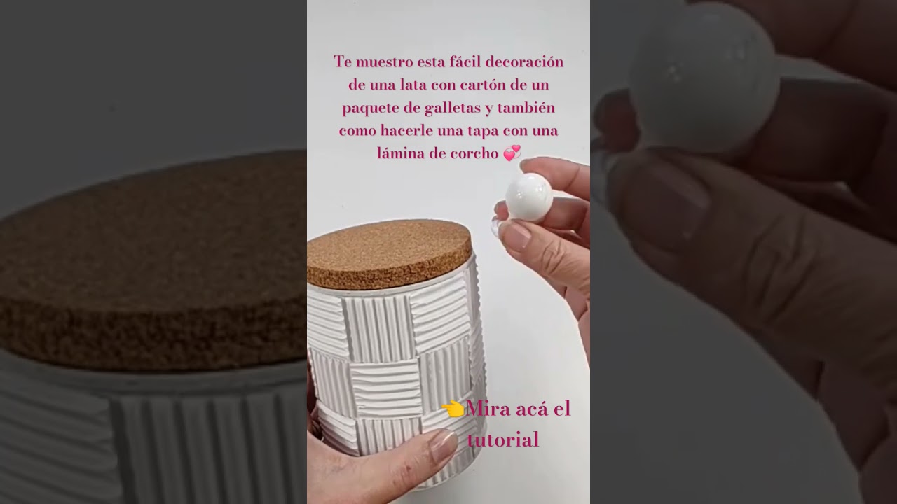 Lata decorada y tapa de corcho #artesanato #manualidades # #diy #reciclaje #latas