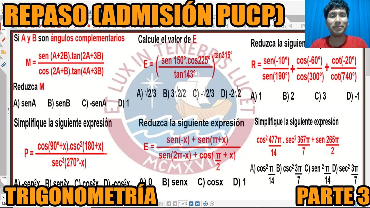 REPASO ADMISION PUCP PARTE 3 (REDUCCION AL PRIMER CUADRANTE)