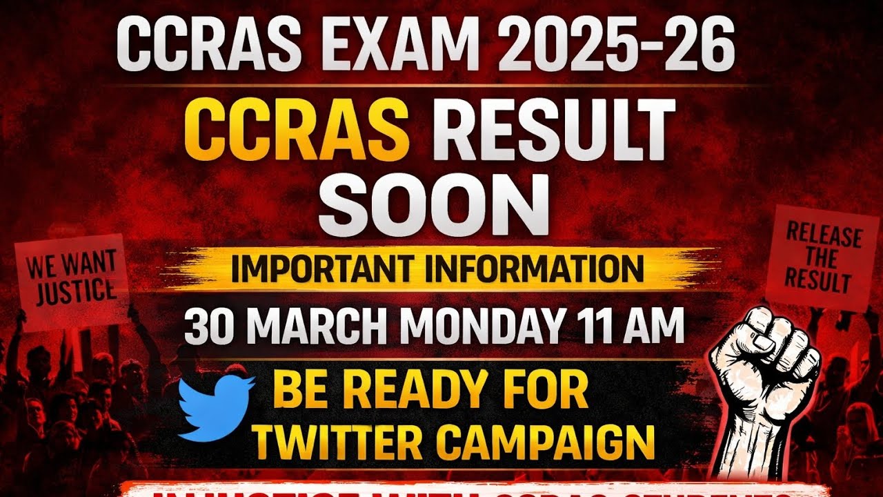 CCRAS Result 2025  Update | Twitter Campaign For CCRAS Result | 30 March Twitter Campaign For CCRAS 
