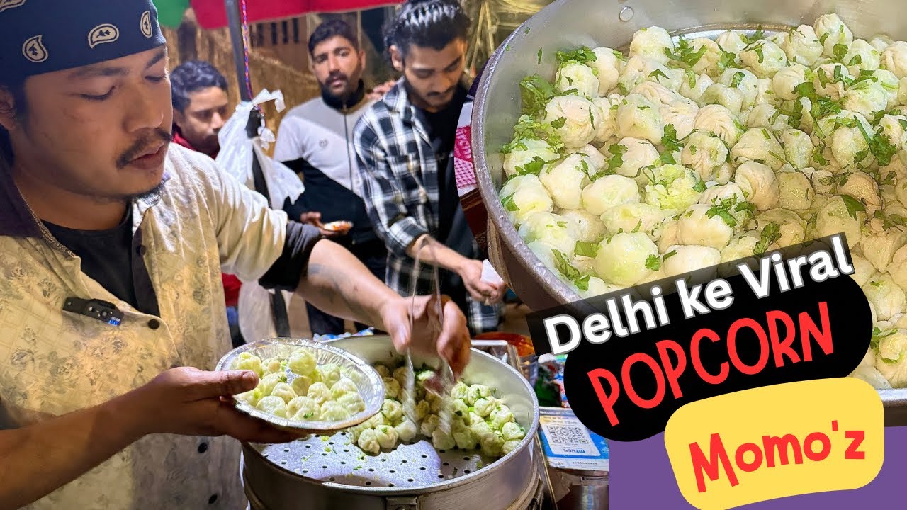 Delhi's Authentic Catlee's Viral Popcorn Momo 😲😱 | Their momos sell at bullet speed 🥟