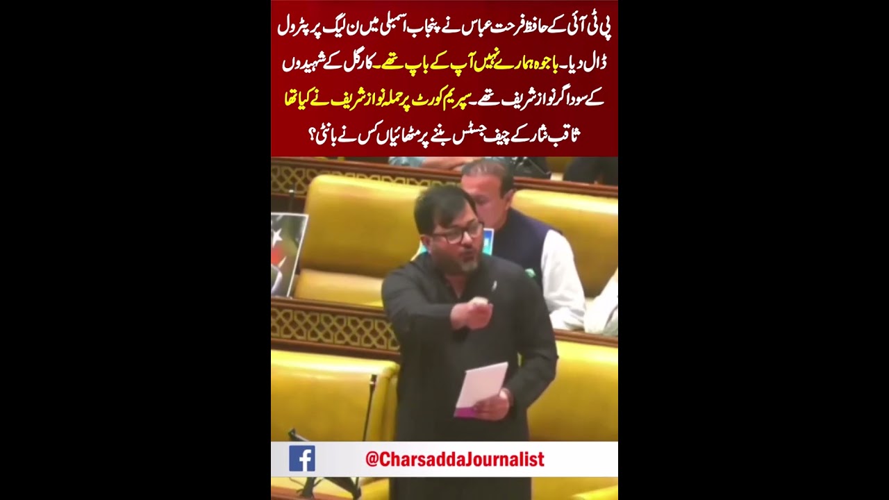 PTI's Hafiz Farhat Abbas Comes Down Hard on PML-N in Punjab Assembly