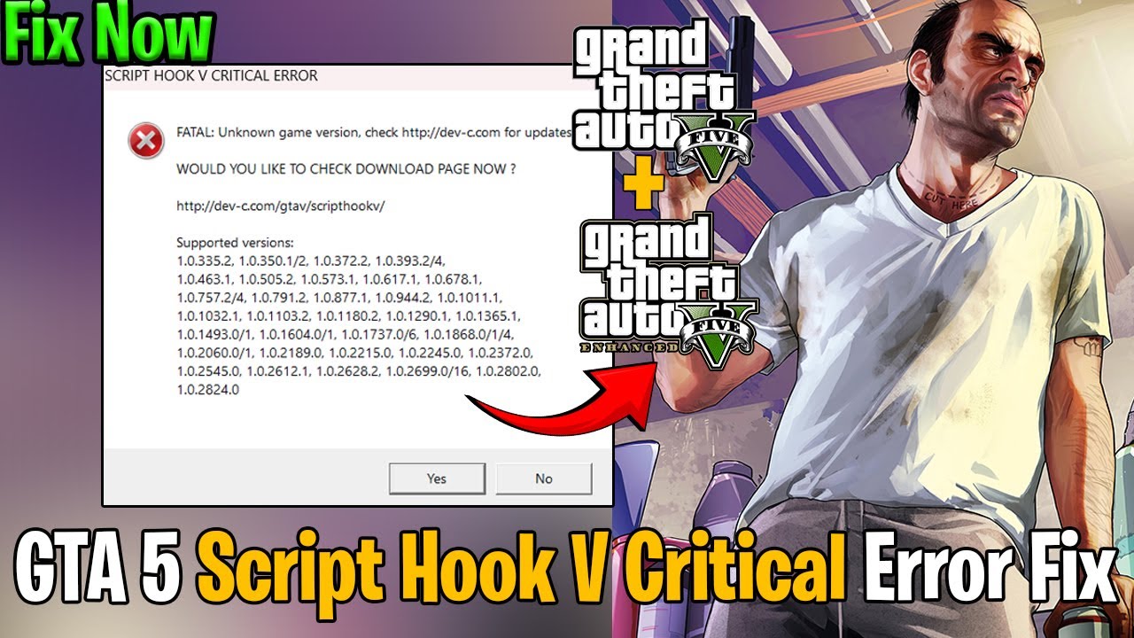 Критическая ошибка Script Hook V исправлена ​​✅ Исправлены ошибки вылета в новом обновлении GTA 5...