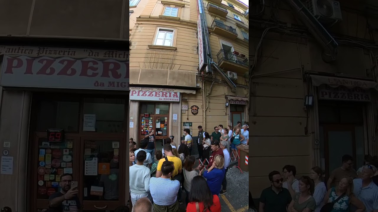 Waiting in line for a pizza in Pizzeria Da Michele, Naples #pizzalover #napoli #insta360