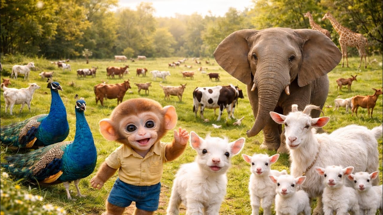 A buby monkey saved the baby goat's life.  story
