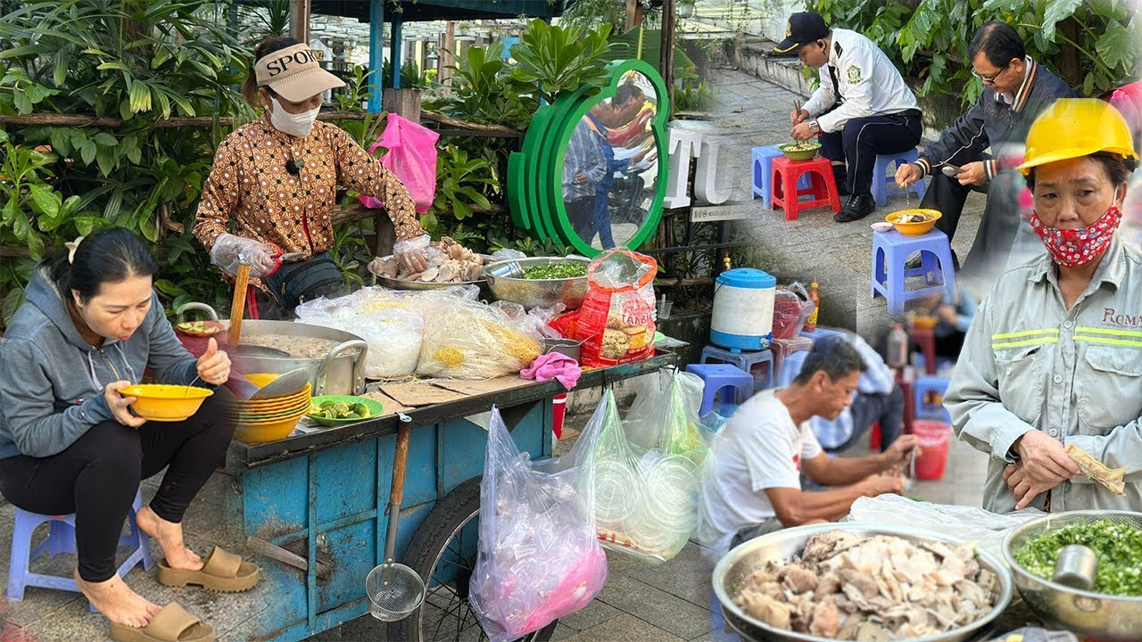 Xe Hủ Tiếu vỉa hè 30k thu hút công nhân lao động yêu thích no bụng buổi sáng ngay trung tâm Q1