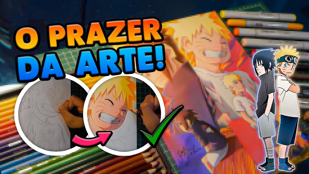 ME SENTI UM PROFISSIONAL FAZENDO ESSE DESENHO! | Drawing - Naruto e Sasuke (Naruto)