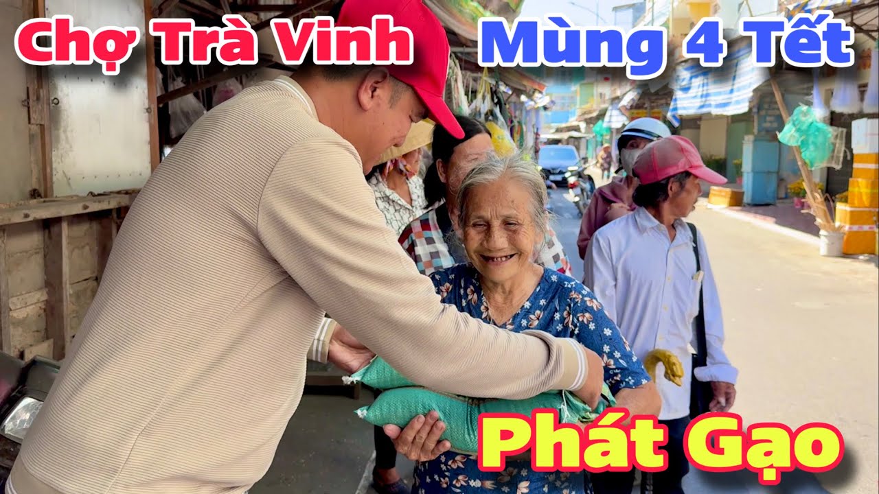 Chợ Trà Vinh Mùng 4 Tết Người Khó Khăn Vui Mừng Nhận Quà Nhà Hảo Tâm Mỹ | Khương Nhựt Minh