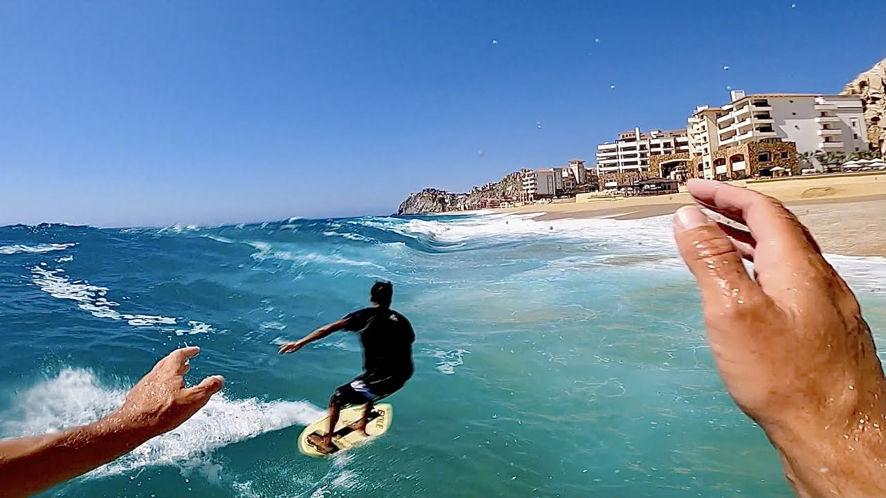 Professional Skimboarders Test Their Luck in Big Shorebreak: Cabo San Lucas, Mexico