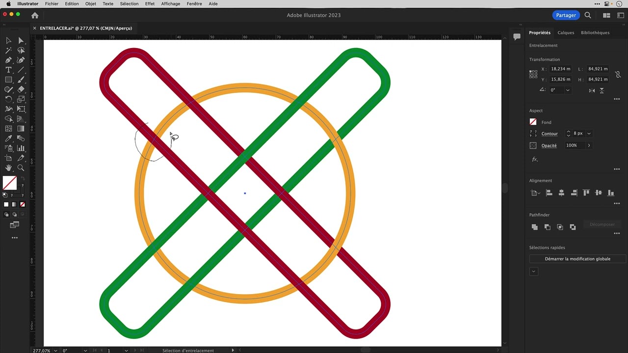 Entrelacer des formes avec Illustrator
