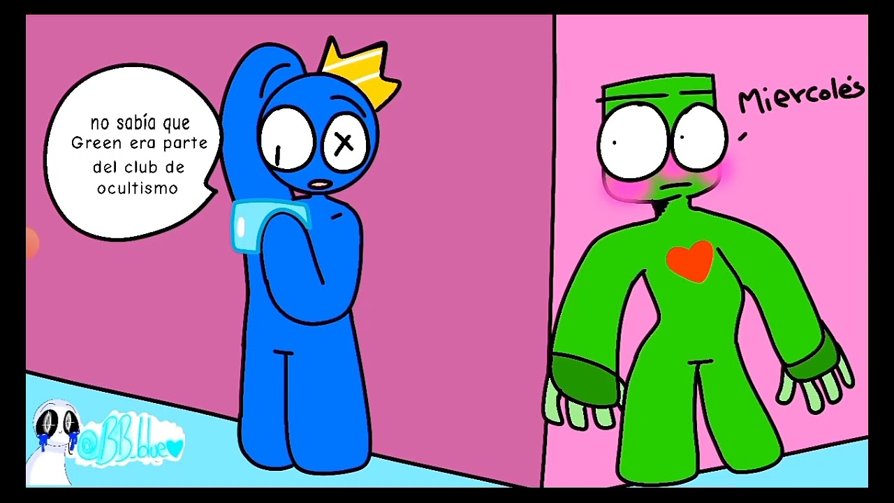 yo y mis amigos y mi hermano creaccionando a la serie yandere senpai green de @ARKfan-r3l 💙🩵