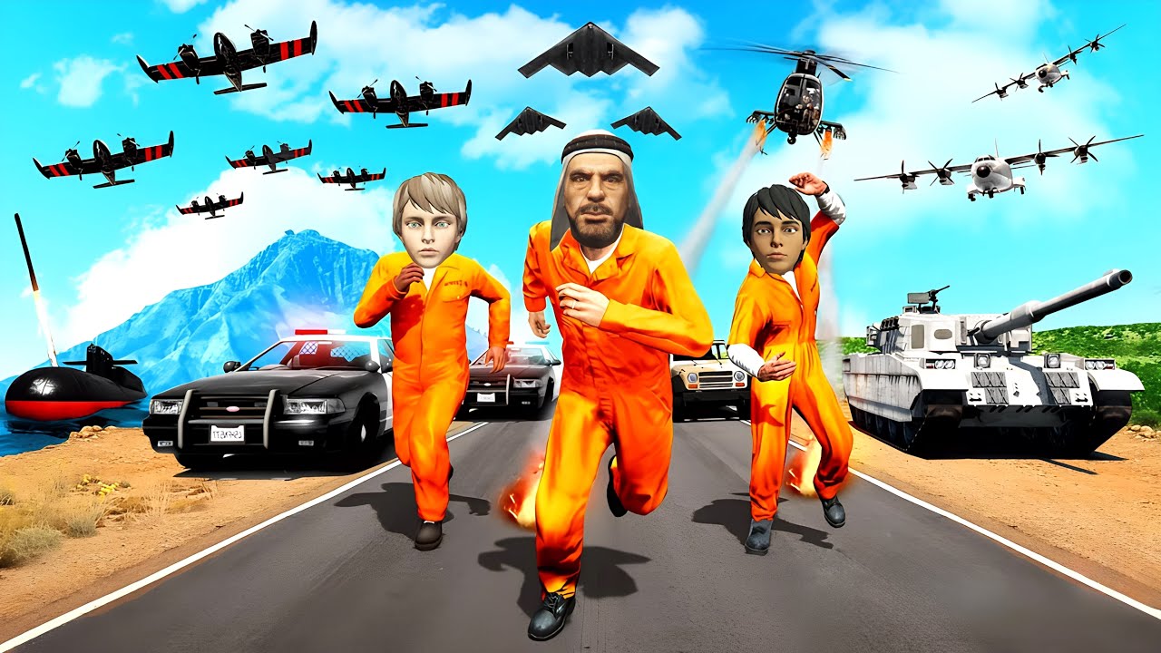 فلم قراند : الهروب من الشرطة مع ابوي وحمود وعبود !!؟ 🔥😱