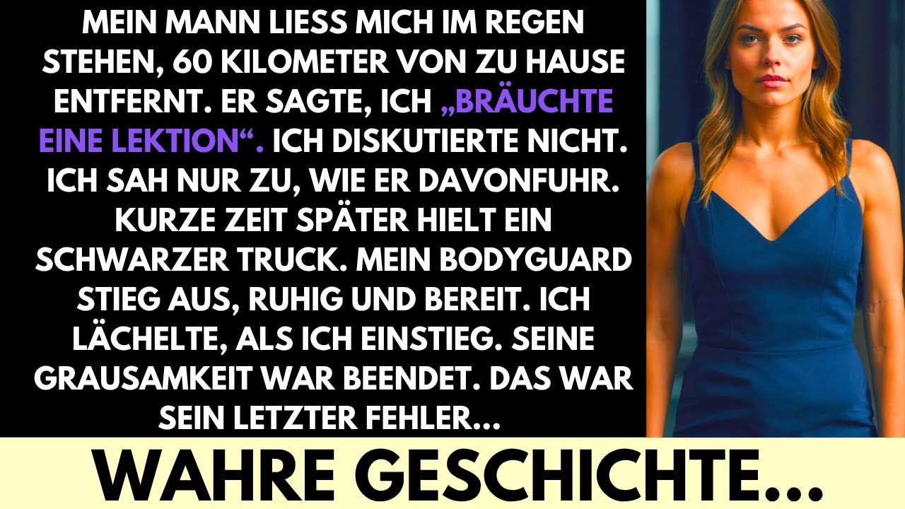 Mein Mann Ließ Mich Im Regen Stehen, Um Mich Zu “Belehren”—Doch Mein Bodyguard Kam Unerwartet