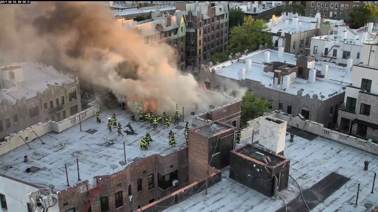 FDNY Drone Deployed at Brooklyn 3-alarm fire 6-2-17
