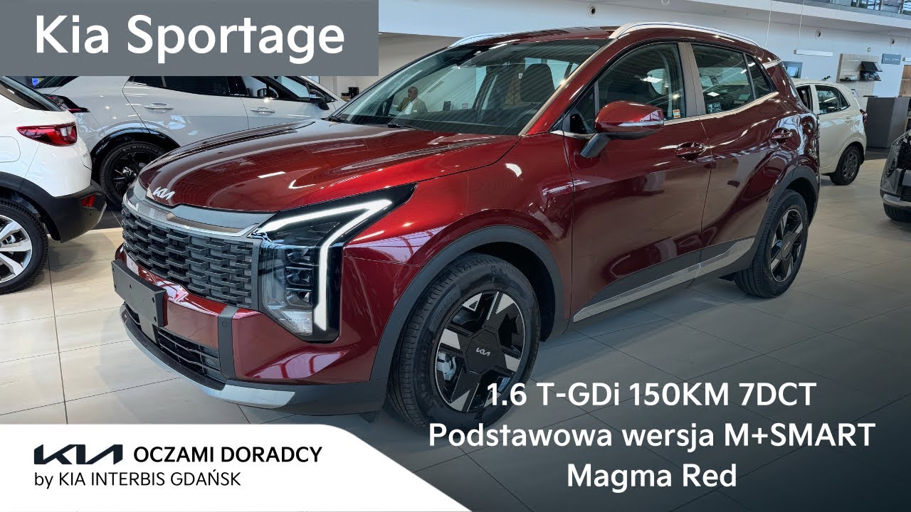 Kia Sportage FL [1.6 T-GDi 150KM 7DCT] PODSTAWOWA wersja M + SMART w kolorze Magma Red | 4K