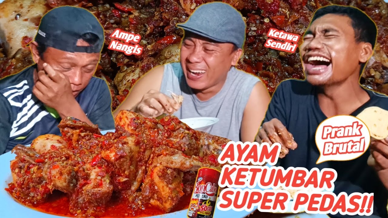 PRANK BRUTAL,,JAWARA SUAP NANGIS KETAWA!AYAM KETUMBAR SUPER PEDAS PAKE BON CABE LEVEL 50!!