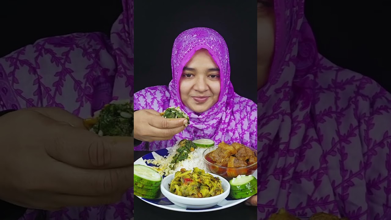 Cooking & Eating Most Oily Beef Curry,Shrimp Spinach,Chingri Korolla,Chui Pitha Bigbites Asmr Eating