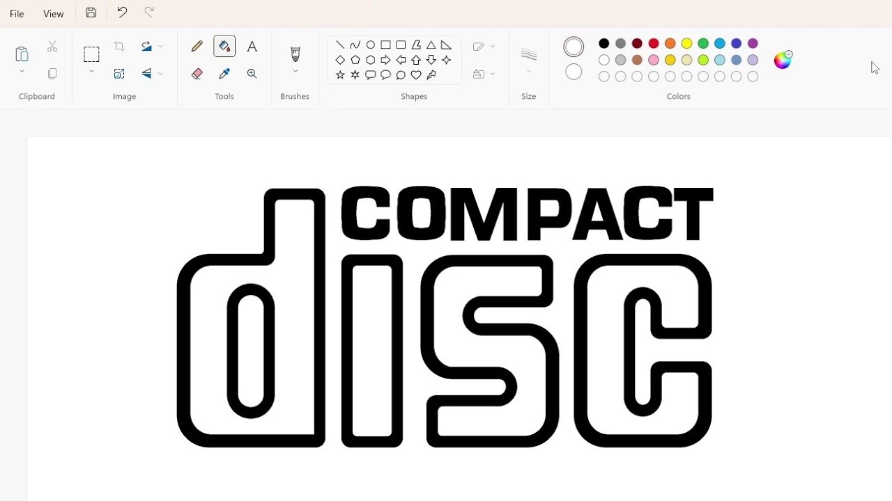 How to draw the Compact disc logo using MS Paint | How to draw on your computer