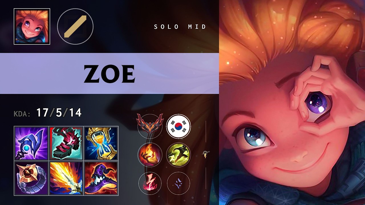 Zoe Mid vs Fizz (UP Saber) - KR Grandmaster Patch 26.12