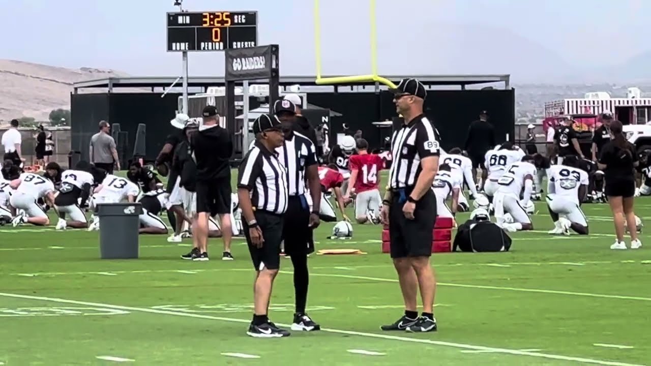 Raiders first day with PADS - Training Camp 2023. August 1, 2023