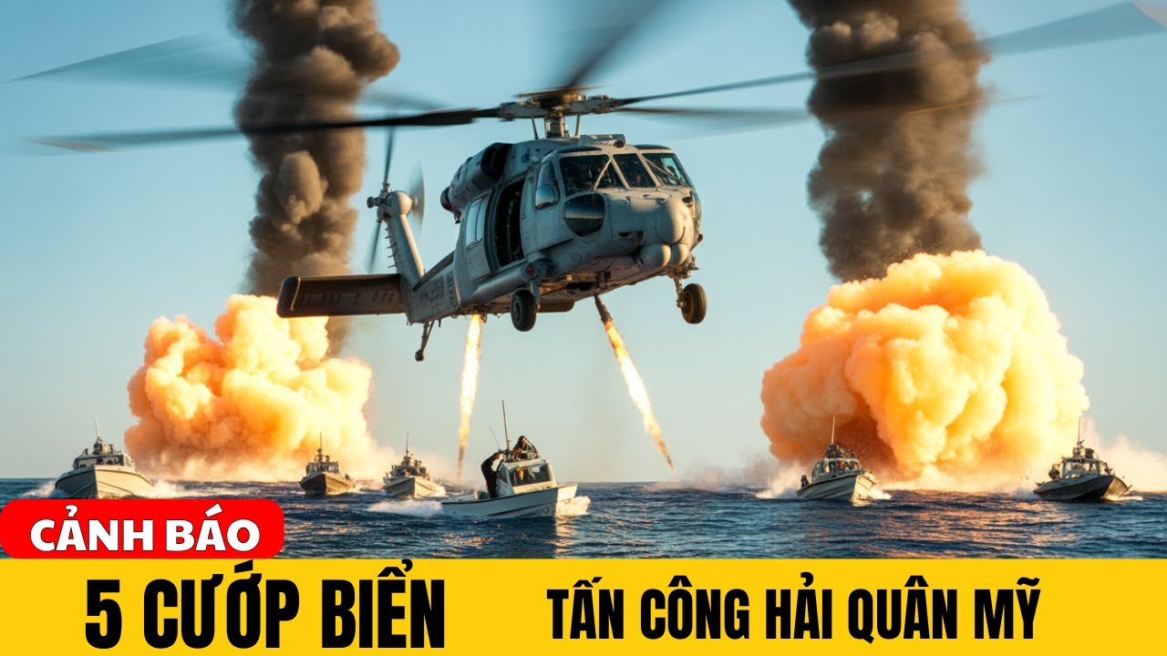 5 Cướp Biển Somalia Tấn Công Trực Thăng Hải Quân Mỹ Trên Vịnh Aden | 10 Giây Định Mệnh