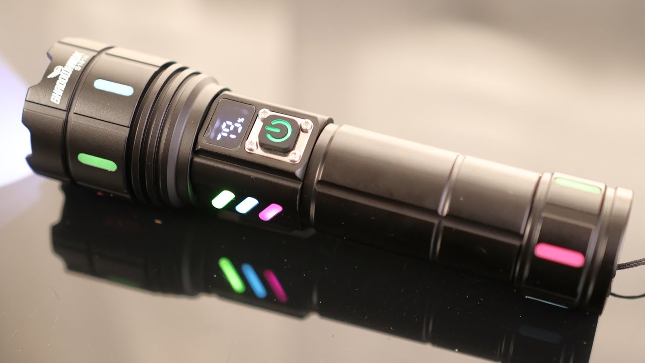 Shadowhawk Flashlight 2000 High Lumens Rechargeable - 30W Super Bright LED Flash Light with LCD