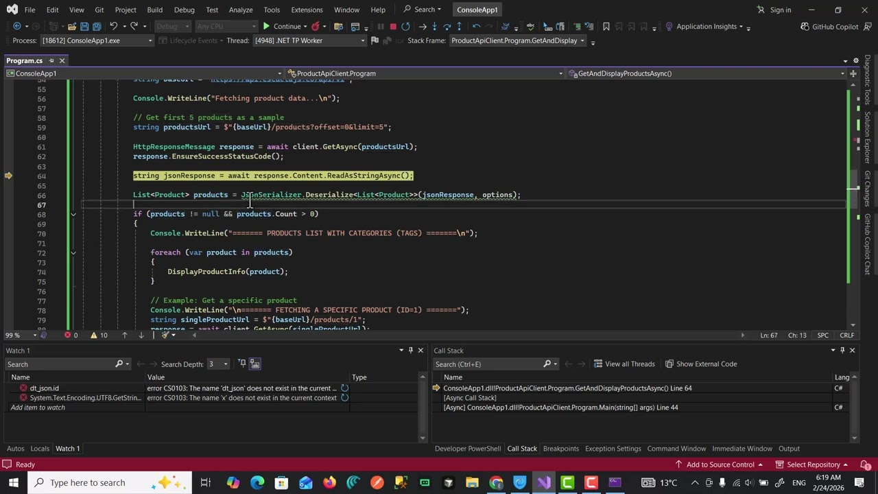 آموزش کار با API در C# | دریافت و نمایش داده با HttpClient و JsonSerializer
