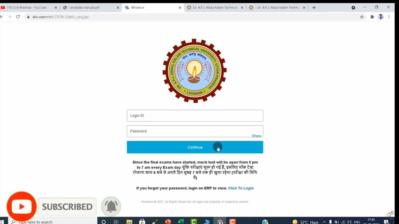 AKTU ONLINE EXAM REGISTRATION AND MOCK TEST DEMO TEST  INSTRUCTION