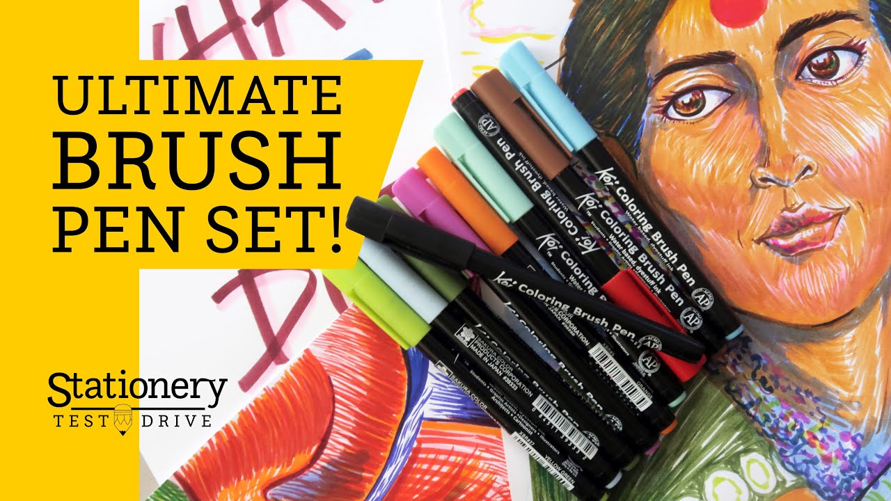 Koi Coloring Brush Pen Set For Drawing & Calligraphy by Sakura - Stationery Test Drive