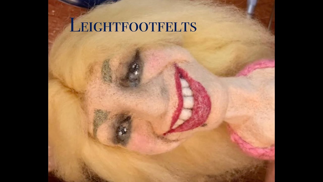 Doll hair tutorial. Needle felting doll hair for Sara Sanderson.