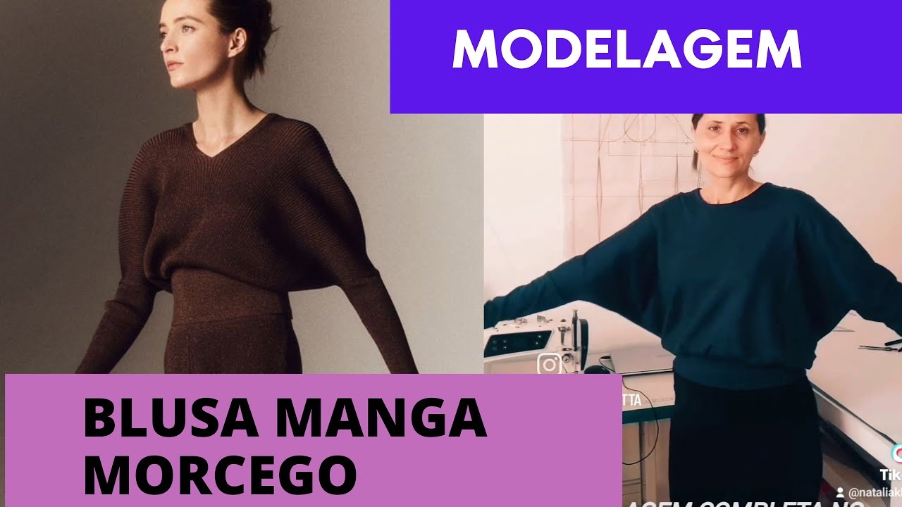 MODELAGEM DE BLUSA MANGA MORCEGO: PASSO A PASSO DETALHADO