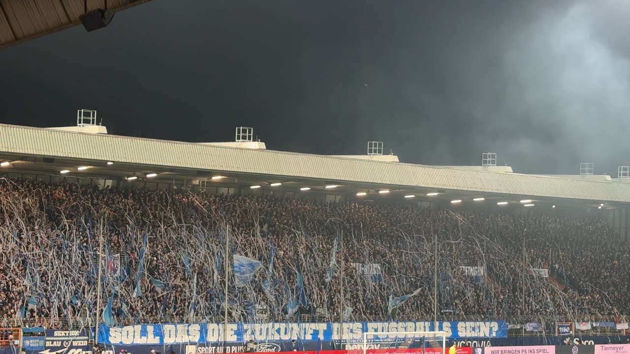 [1-2] VfL Bochum - Dynamo Dresden, 21.11.2025, Protest gegen die IMK, Torjubel +Support der Ostkurve