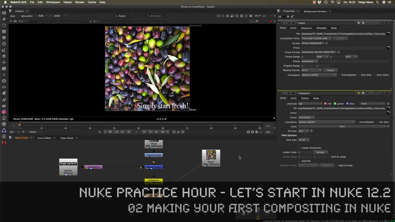 Let’s start in NUKE 12.2 - 02 Making your first compositing in NUKE
