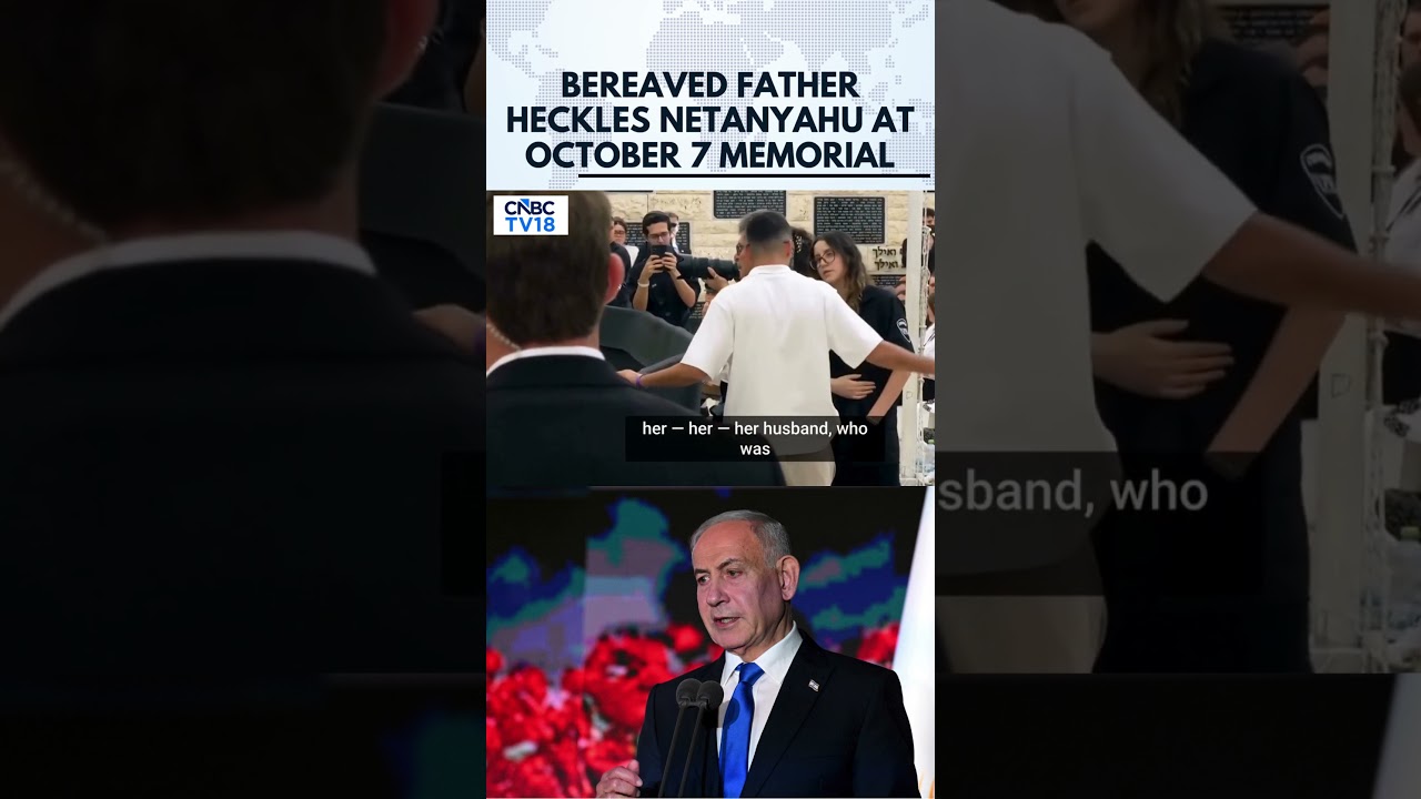 &lsquo;Shame! Disgrace!&rsquo; Bereaved Father Confronts Israel PM Netanyahu At October 7 Memorial | N18G