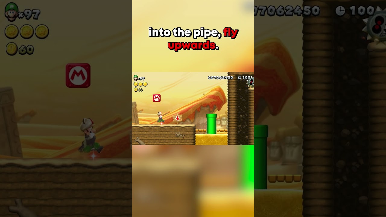 Skipping the WHOLE level in New Super Luigi U #secret #shortcut #speedrun #newsupermariobros